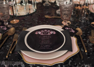 pink glam night decoration plates