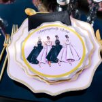 plate decoration for event, image of stylish ladies