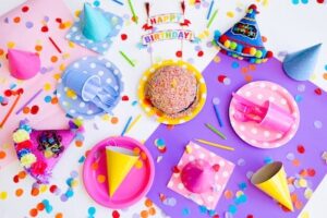 top 10 kids party trends 2021, birthday plates, birthday hats
