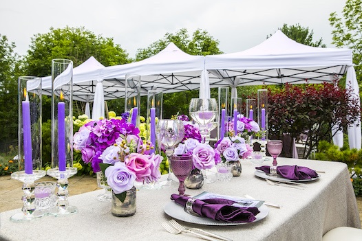 garden event outdoor with table set up and tents. indoor outdoor event